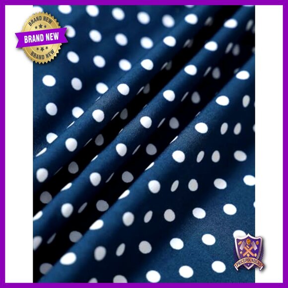 Polka Dot Lace Dress Elegant Summer Party Wear Deep V Neck Chic - Picture 7 of 7